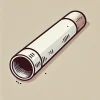 DALL·E 2025-03-18 20.30.26 - A cartoon-style illustration of an empty cigarette tube. The tube is open at one end, showing that it is hollow inside. The design is simple and clean