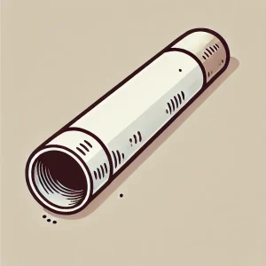 DALL·E 2025-03-18 20.30.26 - A cartoon-style illustration of an empty cigarette tube. The tube is open at one end, showing that it is hollow inside. The design is simple and clean